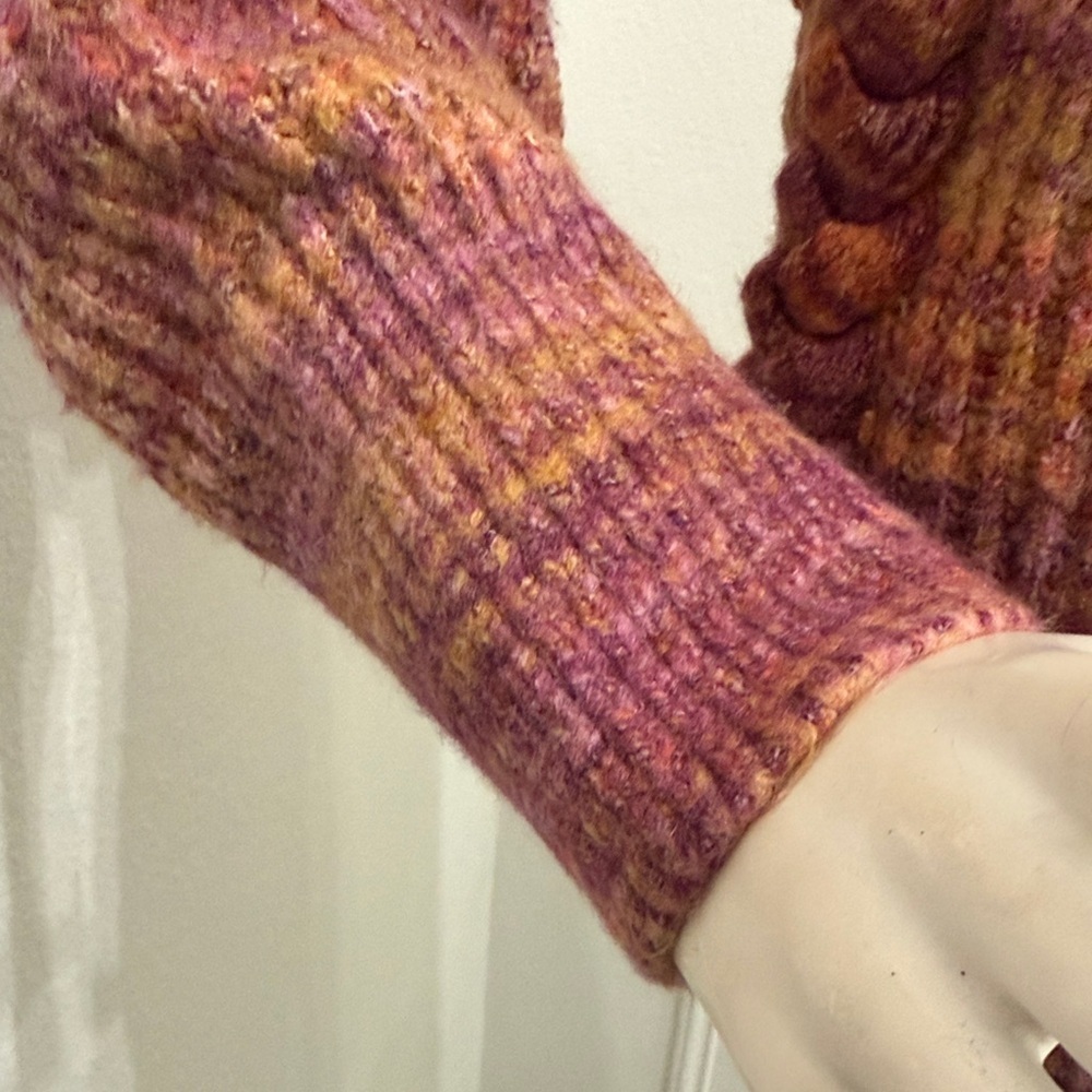Dex Women's Pink and Orange Cardigan Sweater - Picture 6 of 7